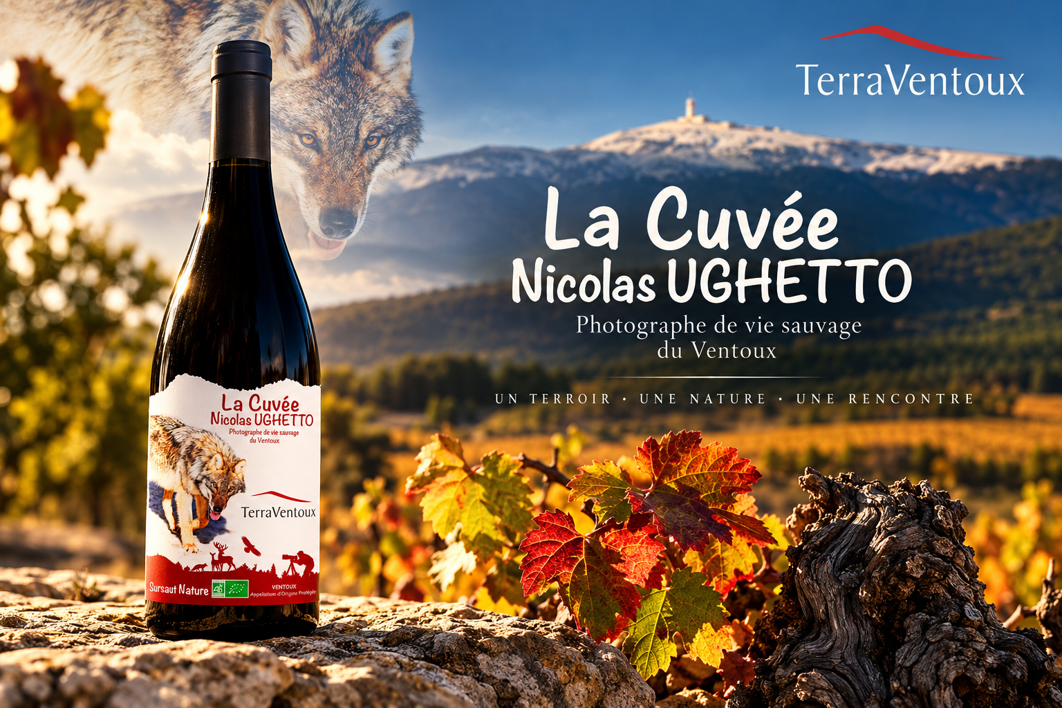 La Cuvée Nicolas Ughetto et TerraVentoux, devant le mont Ventoux